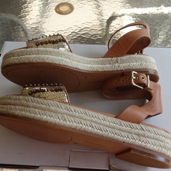 Vince Camuto Kathalia platform sandals size 8.5M, Gold/Copper sequin foot straps - Picture 11 of 16